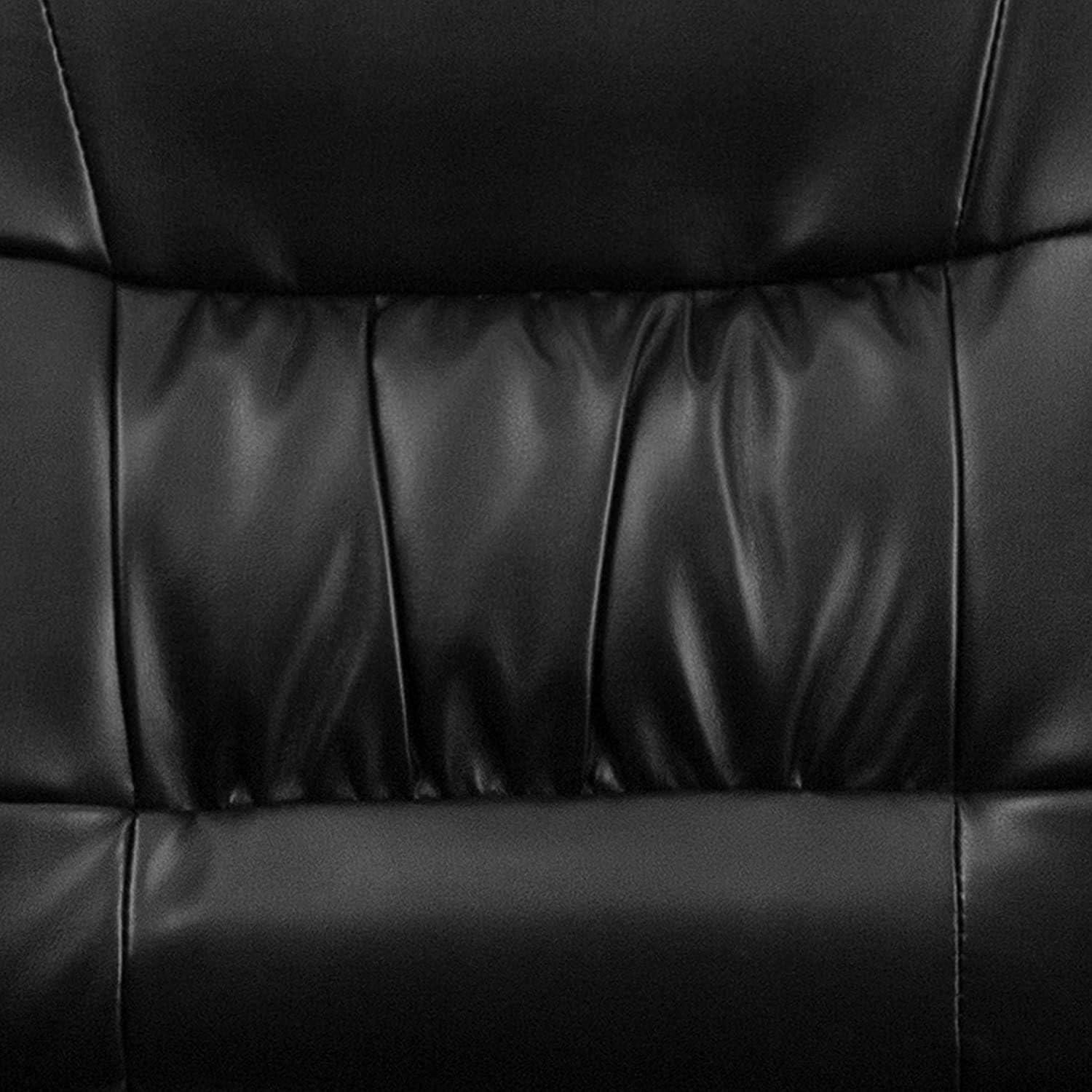 imageFlash Furniture Haeger White LeatherSoft Executive Side Reception Chair with Black Metal FrameBlack LeathersoftBlack Frame
