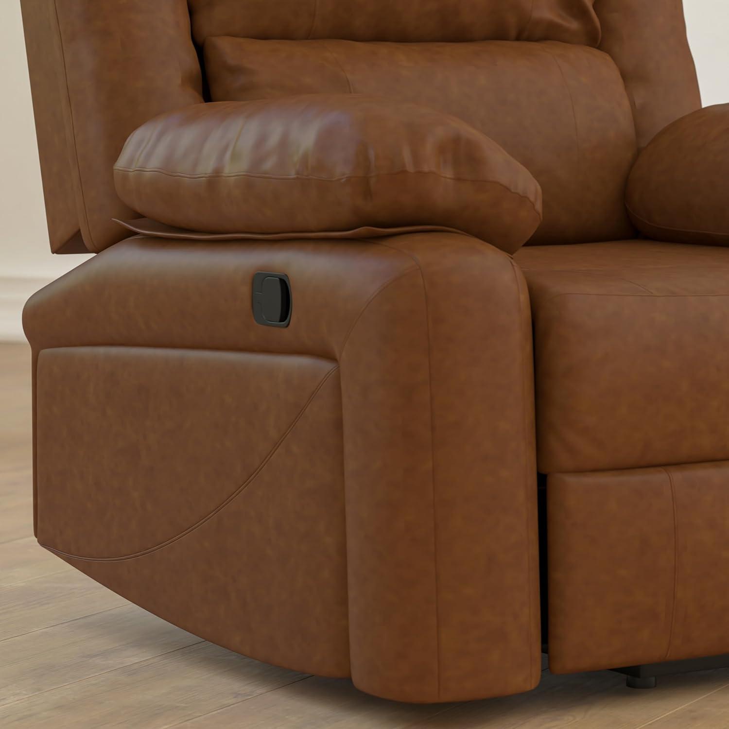 imageFlash Furniture Harmony Series Black LeatherSoft ReclinerCognac Leathersoft