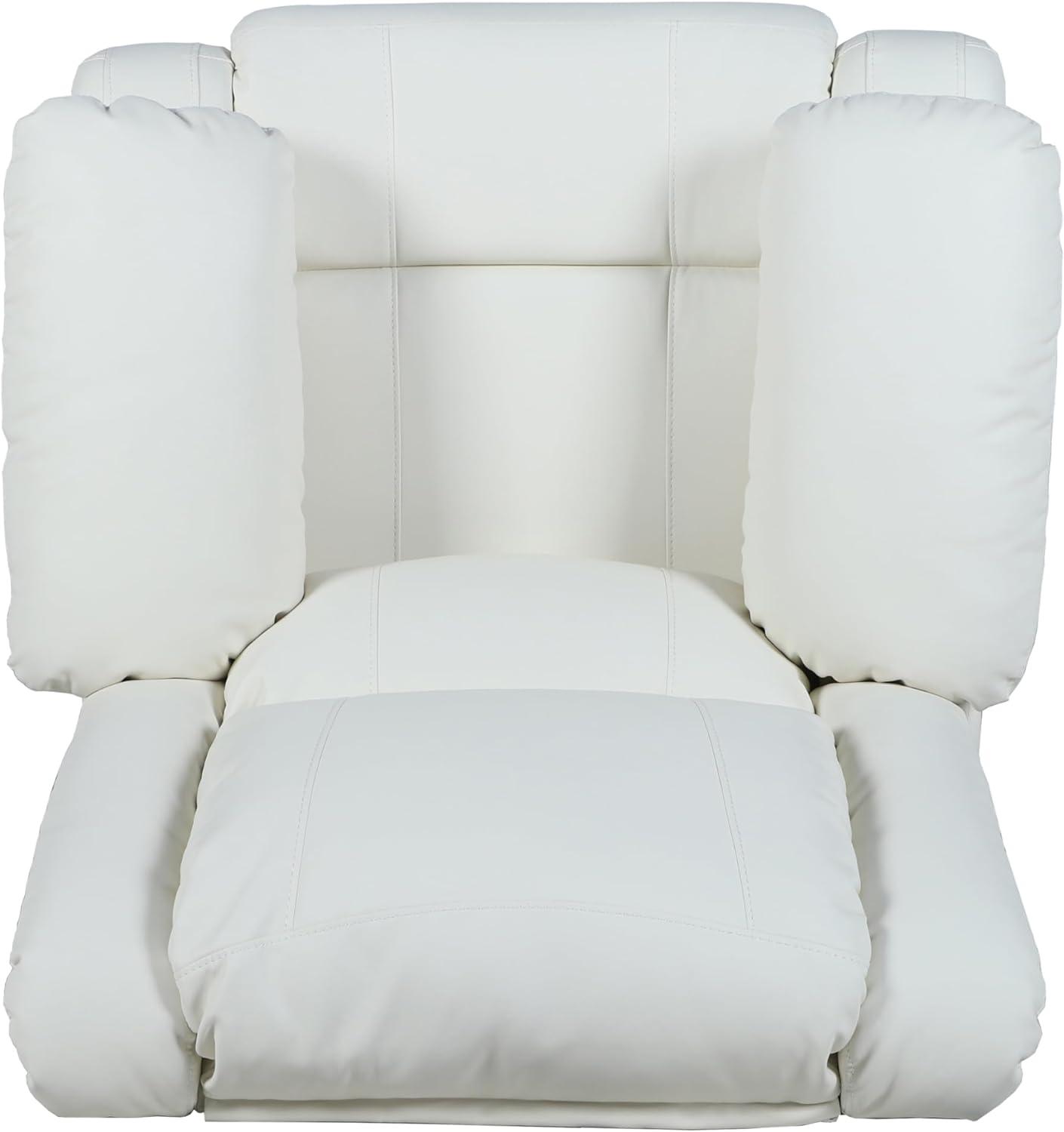 imageFlash Furniture Harmony Series Black LeatherSoft ReclinerCream Leathersoft