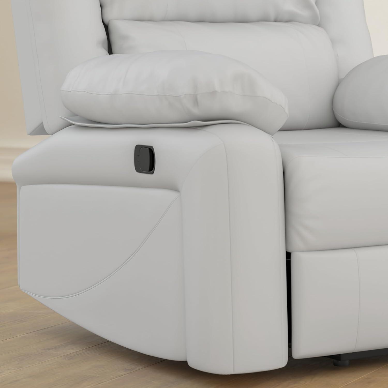 imageFlash Furniture Harmony Series Black LeatherSoft ReclinerCream Leathersoft