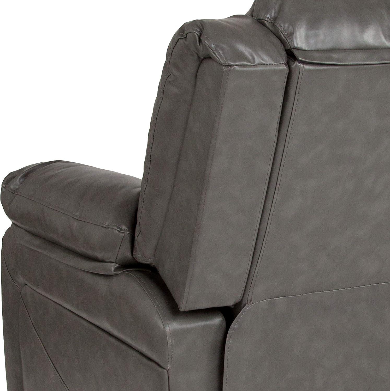 imageFlash Furniture Harmony Series Black LeatherSoft ReclinerGray Leathersoft