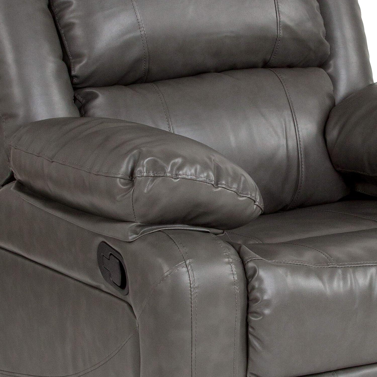 imageFlash Furniture Harmony Series Black LeatherSoft ReclinerGray Leathersoft