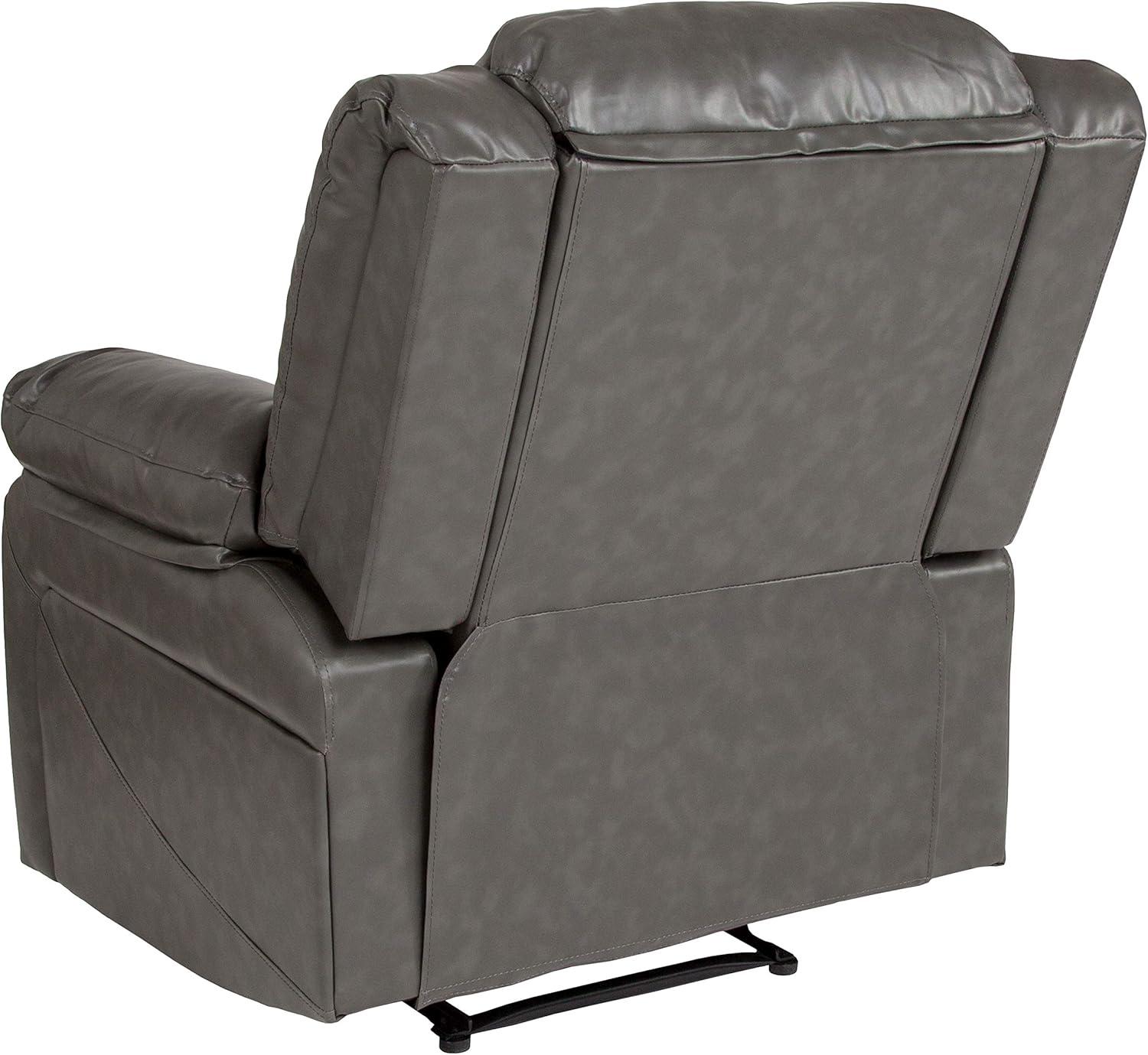imageFlash Furniture Harmony Series Black LeatherSoft ReclinerGray Leathersoft