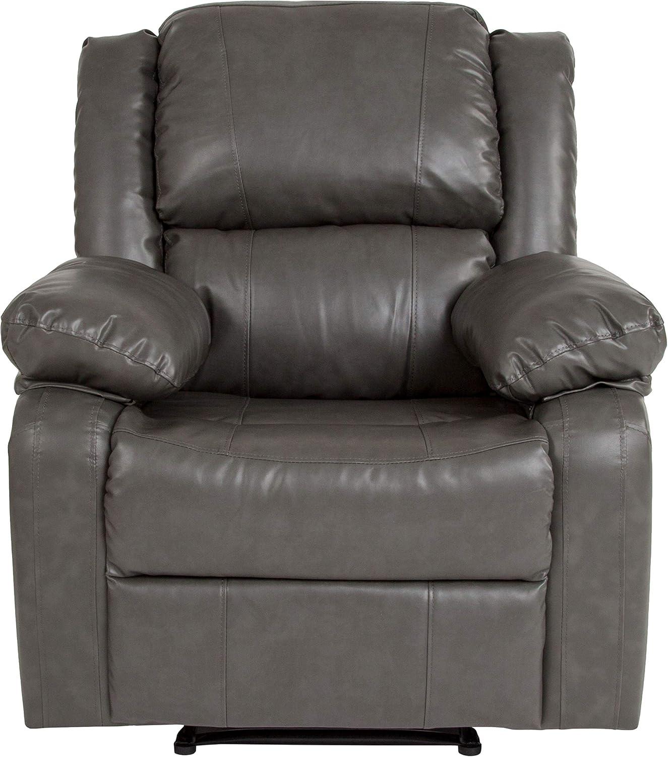 imageFlash Furniture Harmony Series Black LeatherSoft ReclinerGray Leathersoft