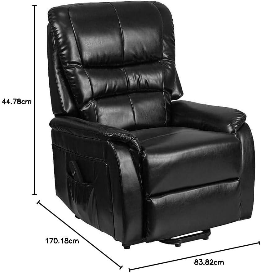 imageFlash Furniture Hercules Cognac LeatherSoft Power Lift Recliner for ElderlyBlack Leathersoft
