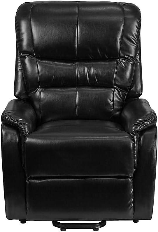 imageFlash Furniture Hercules Cognac LeatherSoft Power Lift Recliner for ElderlyBlack Leathersoft