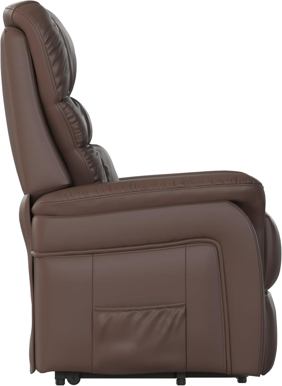 imageFlash Furniture Hercules Cognac LeatherSoft Power Lift Recliner for ElderlyCognac Leathersoft