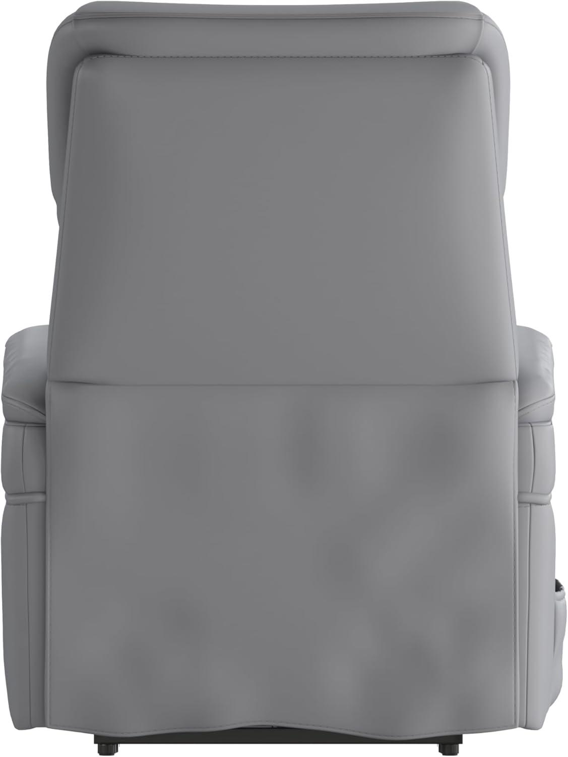 imageFlash Furniture Hercules Cognac LeatherSoft Power Lift Recliner for ElderlyGray Leathersoft