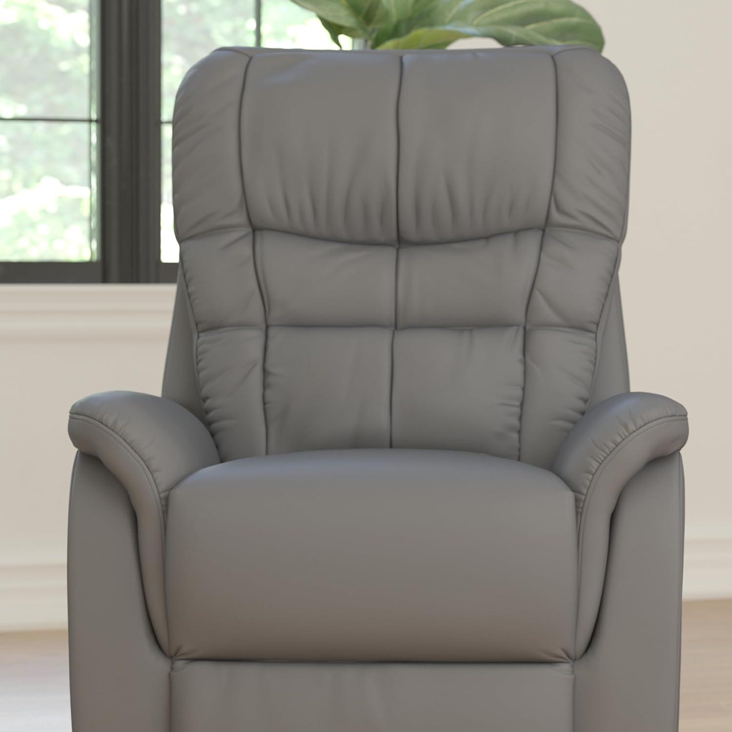 imageFlash Furniture Hercules Cognac LeatherSoft Power Lift Recliner for ElderlyGray Leathersoft