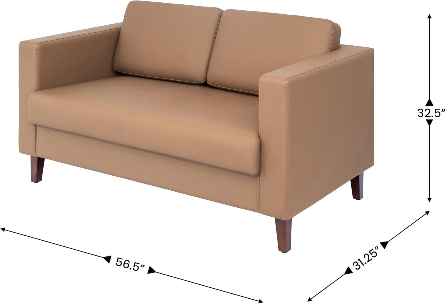 imageFlash Furniture Hercules Artemis 3 Piece Commercial Seating Set for Reception and Lobby Use Solid Wood Legs 8 Outlets 4 USB and 4 USBC Ports Black LeatherSoftCognac