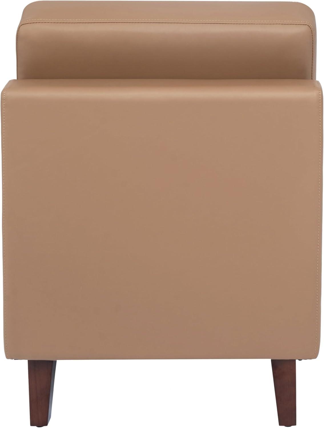 imageFlash Furniture Hercules Artemis Commercial Modular Middle Chair for Reception and Lobby Areas with Solid Wood Legs Black LeatherSoftCognac