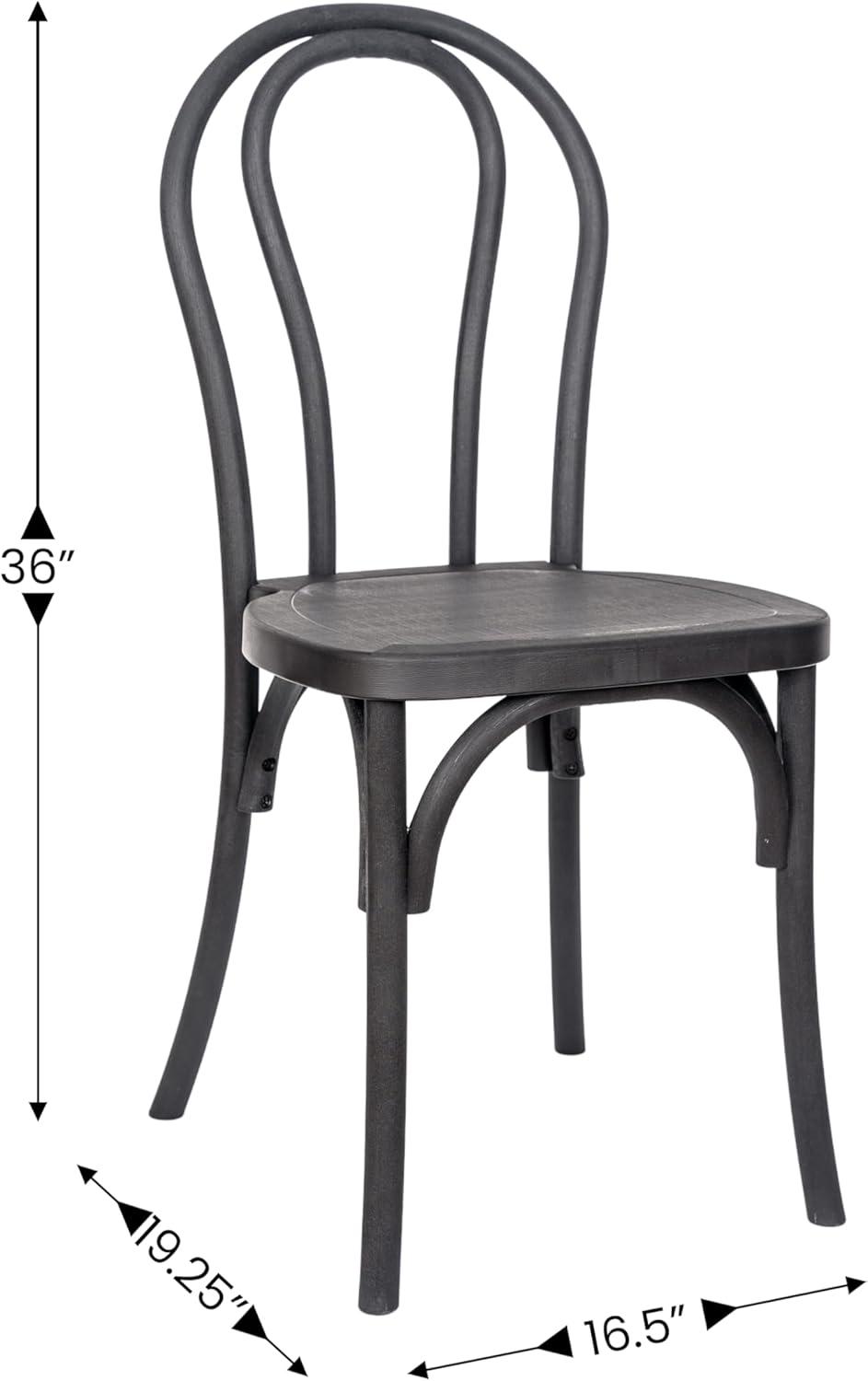 imageFlash Furniture Hercules Commercial IndoorOutdoor Thonet Style Chair Wood Look WeatherResistant Lightweight Design Versatile Use Set of 2 Dark BrownBlack