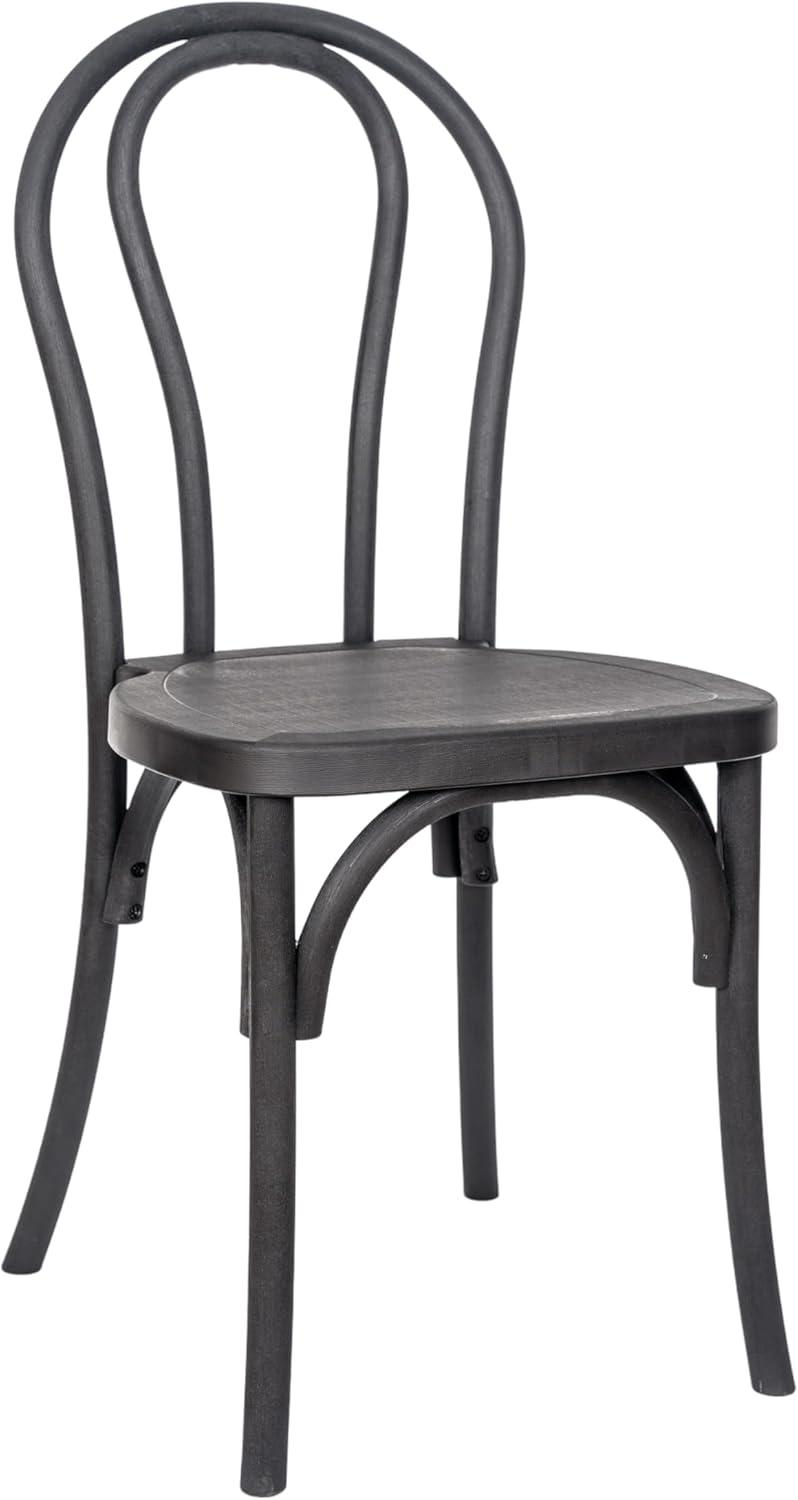 imageFlash Furniture Hercules Commercial IndoorOutdoor Thonet Style Chair Wood Look WeatherResistant Lightweight Design Versatile Use Set of 2 Dark BrownBlack