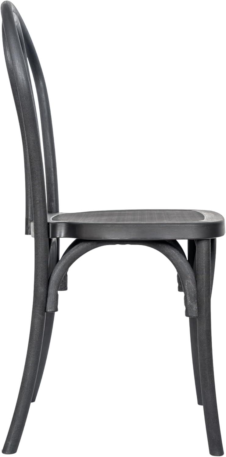 imageFlash Furniture Hercules Commercial IndoorOutdoor Thonet Style Chair Wood Look WeatherResistant Lightweight Design Versatile Use Set of 2 Dark BrownBlack