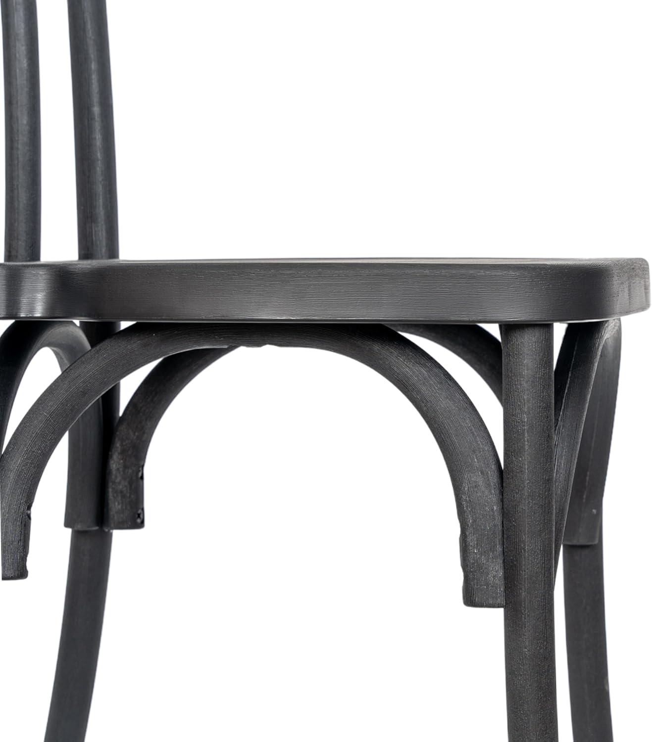 imageFlash Furniture Hercules Commercial IndoorOutdoor Thonet Style Chair Wood Look WeatherResistant Lightweight Design Versatile Use Set of 2 Dark BrownBlack