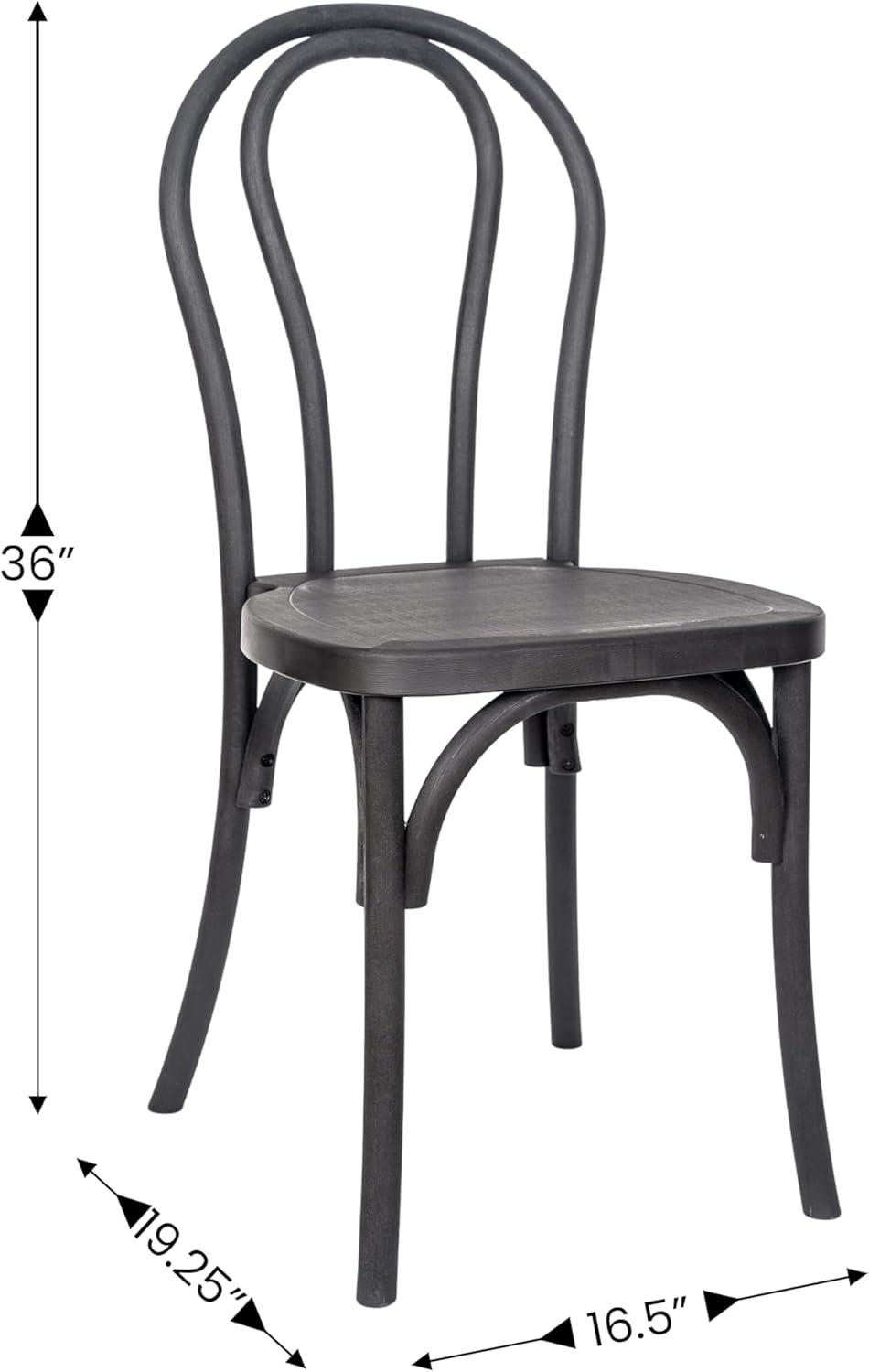 imageFlash Furniture Hercules Commercial IndoorOutdoor Thonet Style Chair Wood Look WeatherResistant Lightweight Design Versatile Use Set of 2 Dark BrownBlack