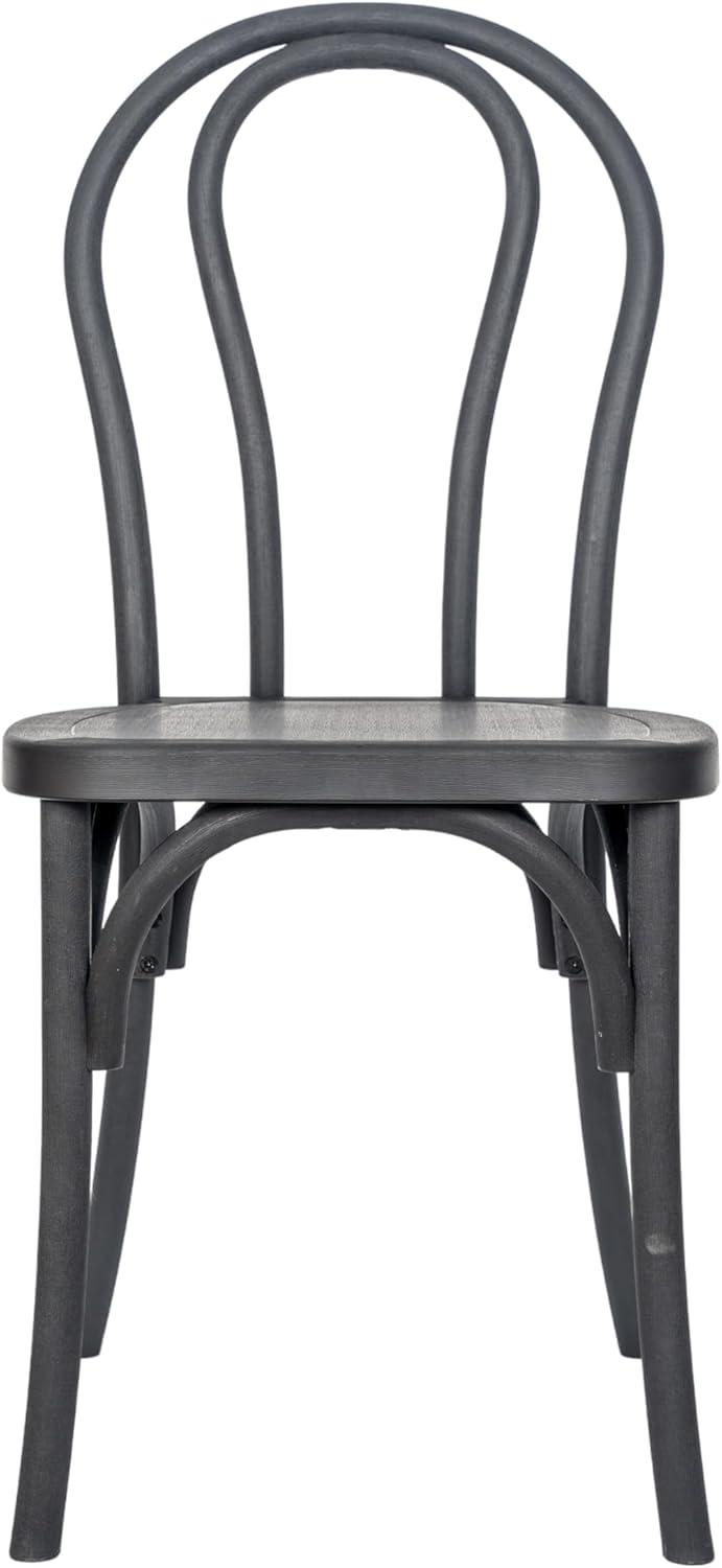 imageFlash Furniture Hercules Commercial IndoorOutdoor Thonet Style Chair Wood Look WeatherResistant Lightweight Design Versatile Use Set of 2 Dark BrownBlack