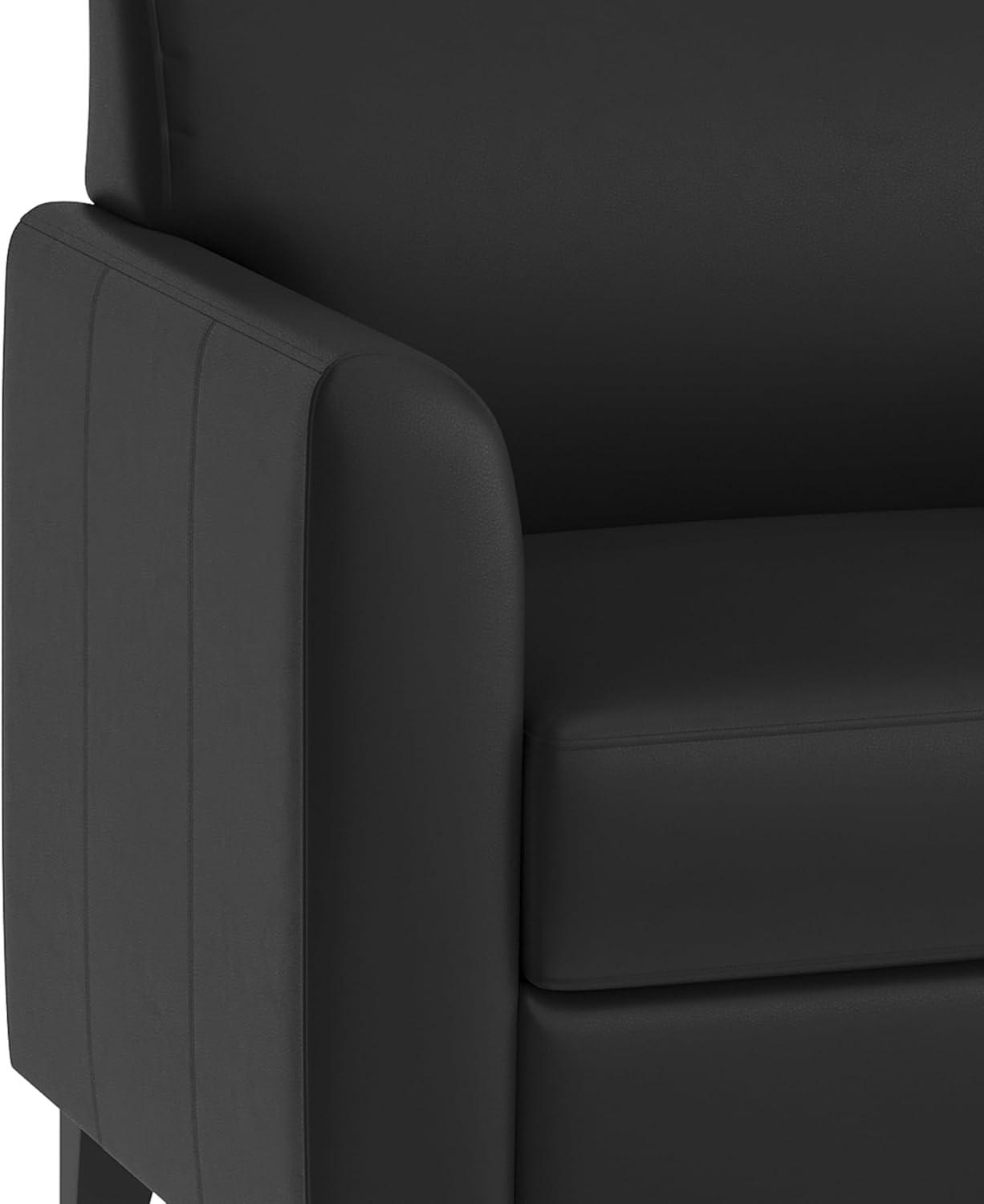 imageFlash Furniture Hercules Diplomat Series LeatherSoft Upholstered Loveseat Modern Small Sofa for Living Room or Office BlackBlack