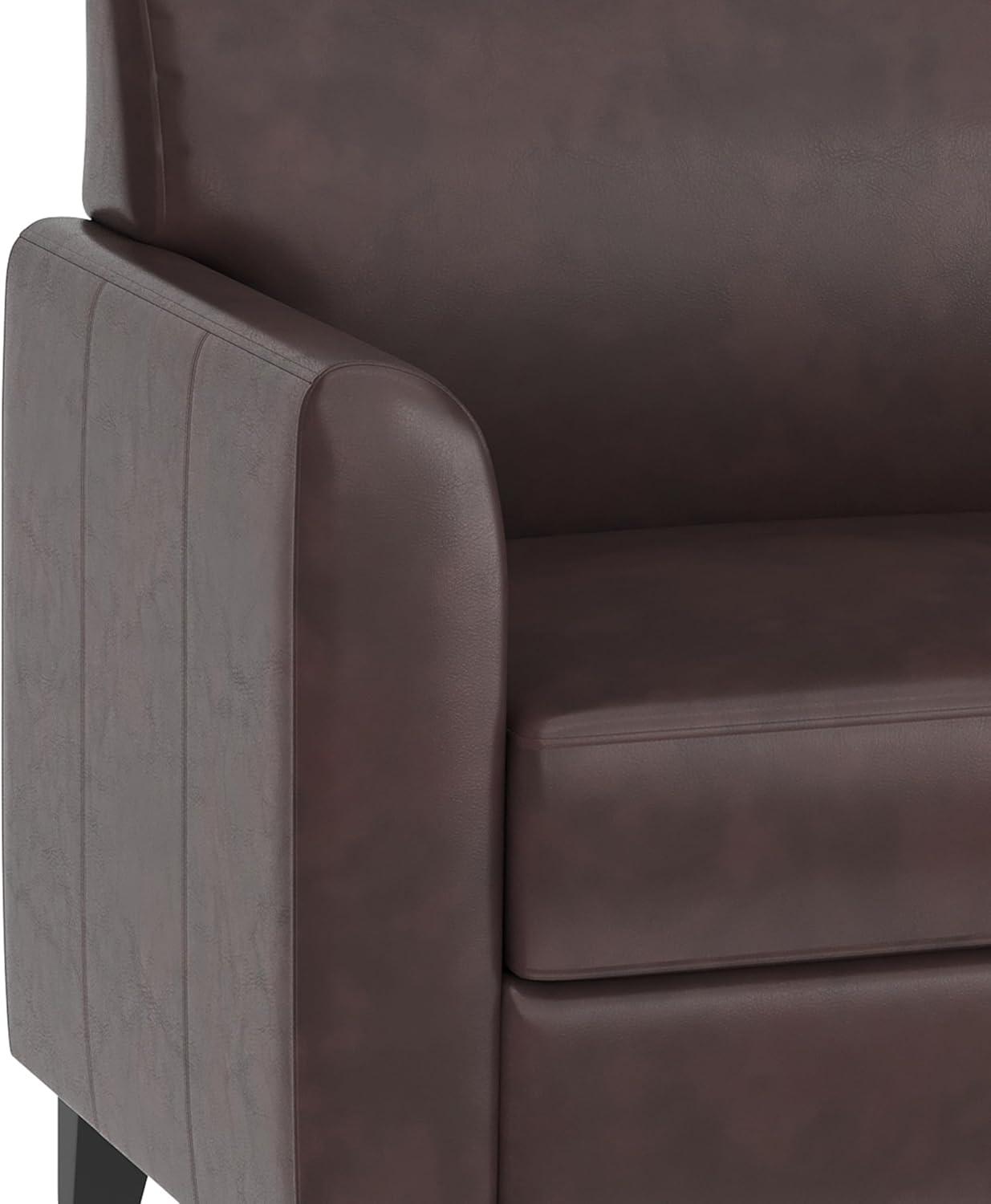 imageFlash Furniture Hercules Diplomat Series LeatherSoft Upholstered Loveseat Modern Small Sofa for Living Room or Office BlackBrown