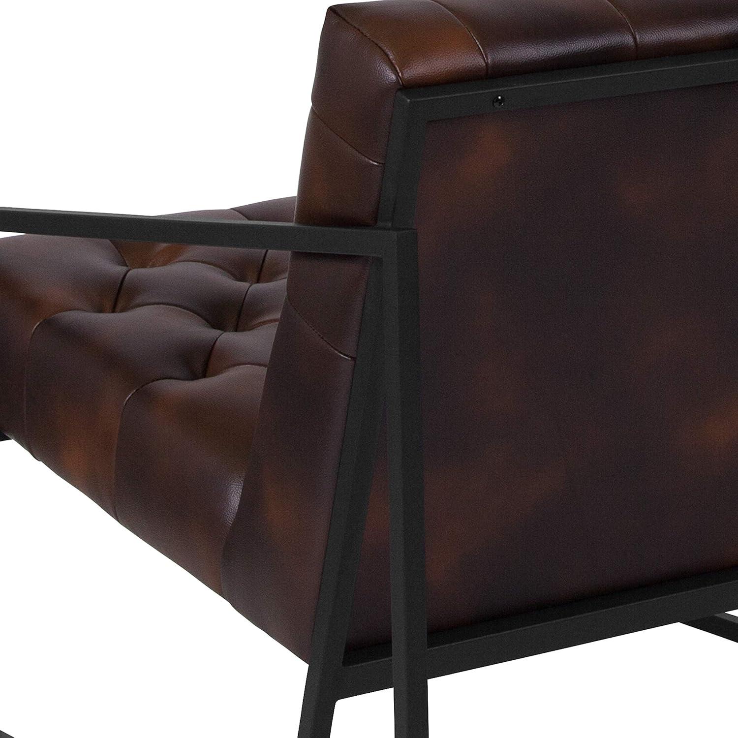 imageFlash Furniture Hercules Madison Series LeatherSoft Tufted Lounge Chair Tufted Retro Accent Chair for Living Room or Office BlackBomber Jacket