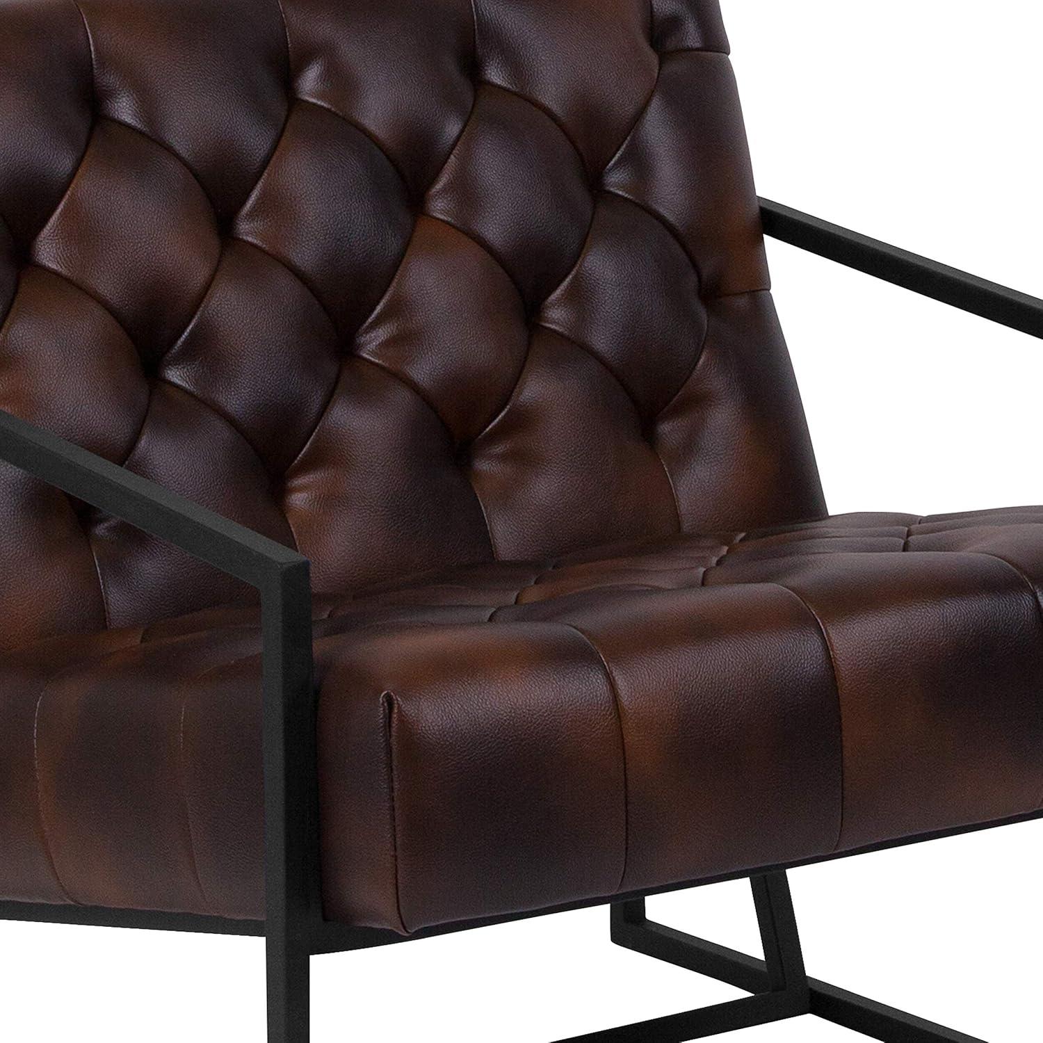 imageFlash Furniture Hercules Madison Series LeatherSoft Tufted Lounge Chair Tufted Retro Accent Chair for Living Room or Office BlackBomber Jacket