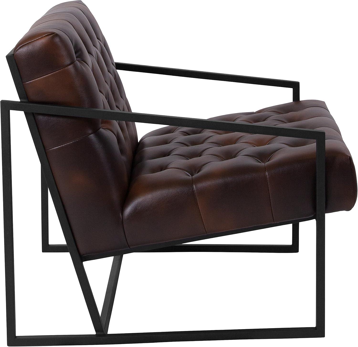 imageFlash Furniture Hercules Madison Series LeatherSoft Tufted Lounge Chair Tufted Retro Accent Chair for Living Room or Office BlackBomber Jacket