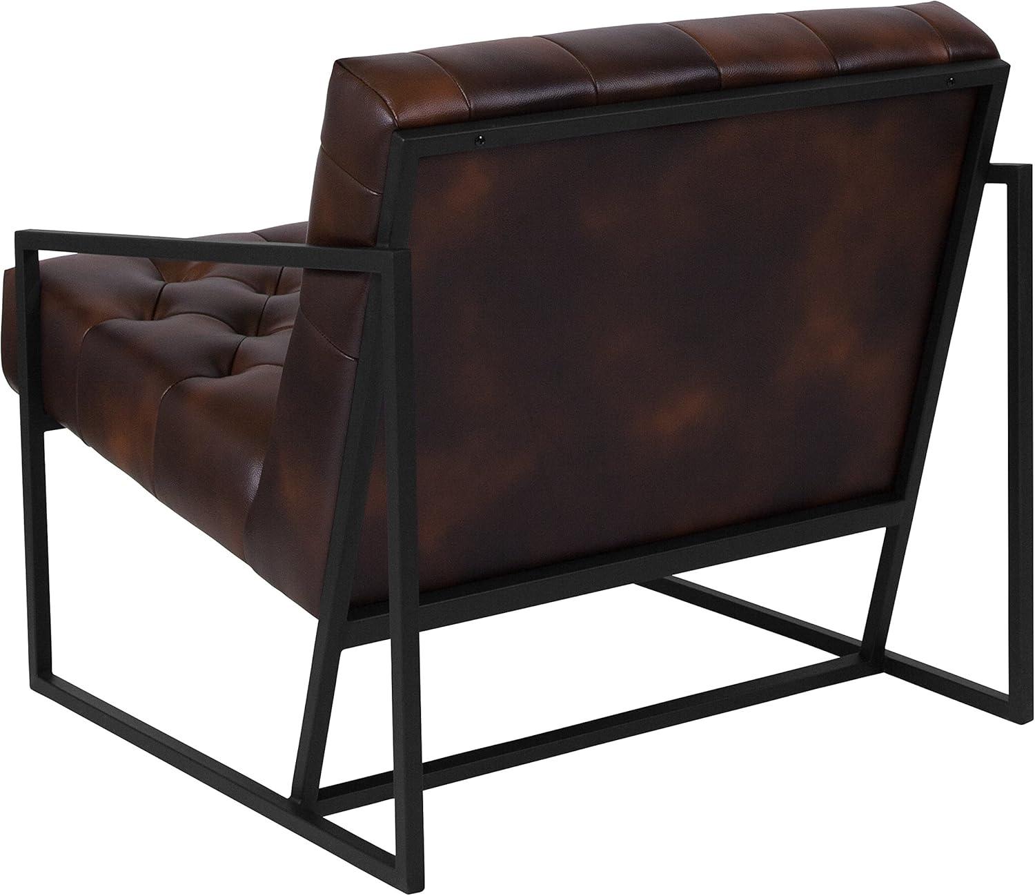 imageFlash Furniture Hercules Madison Series LeatherSoft Tufted Lounge Chair Tufted Retro Accent Chair for Living Room or Office BlackBomber Jacket