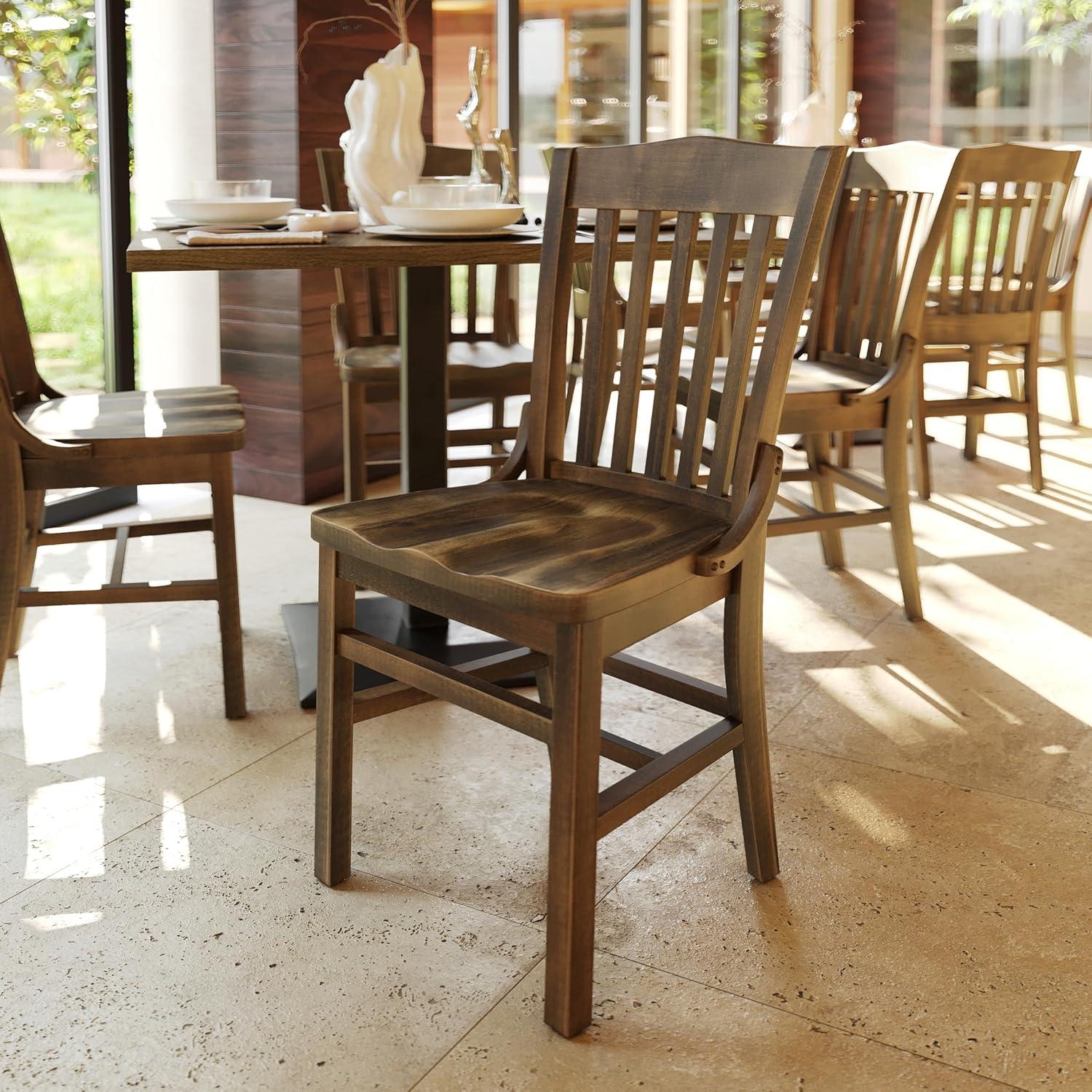 imageFlash Furniture Hercules School House Back Metal Restaurant Chair Antique White Wood Seat Black FrameAntique Copper