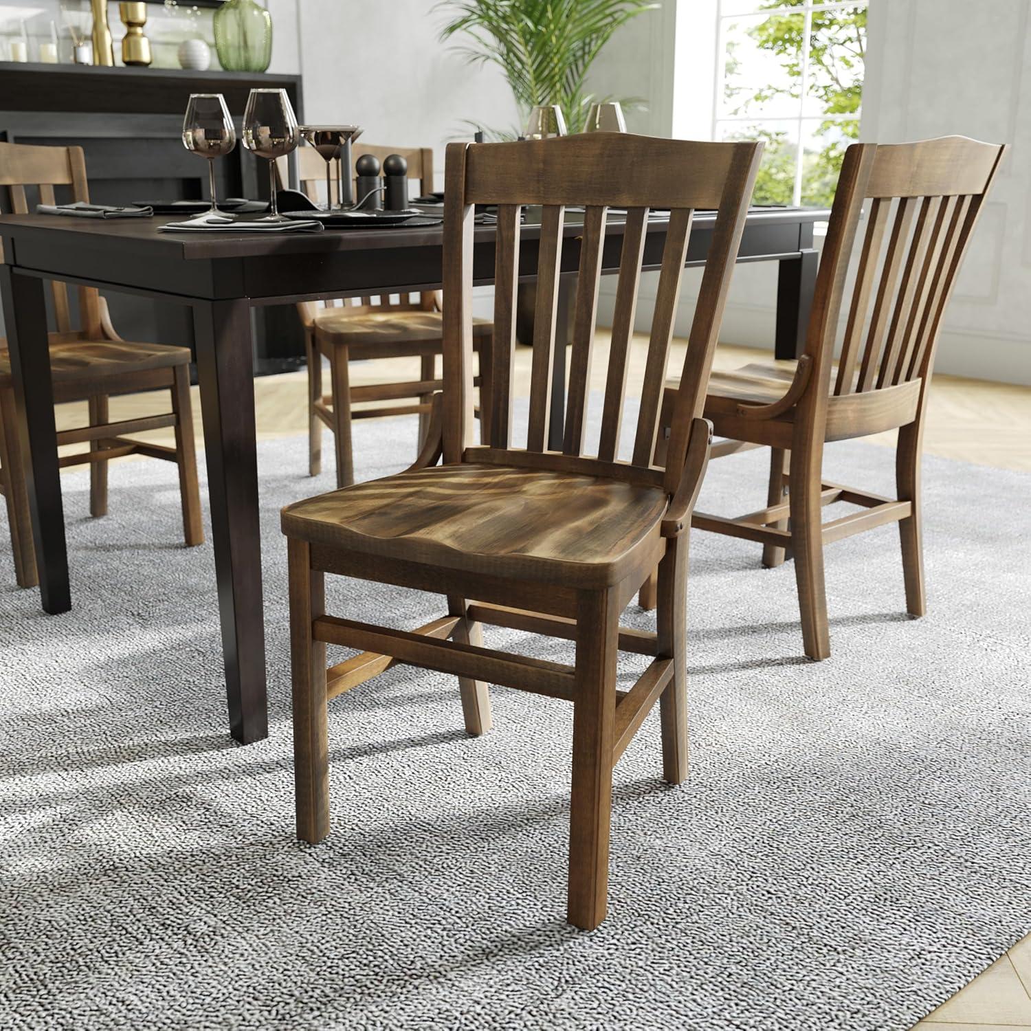 imageFlash Furniture Hercules School House Back Metal Restaurant Chair Antique White Wood Seat Black FrameAntique Copper