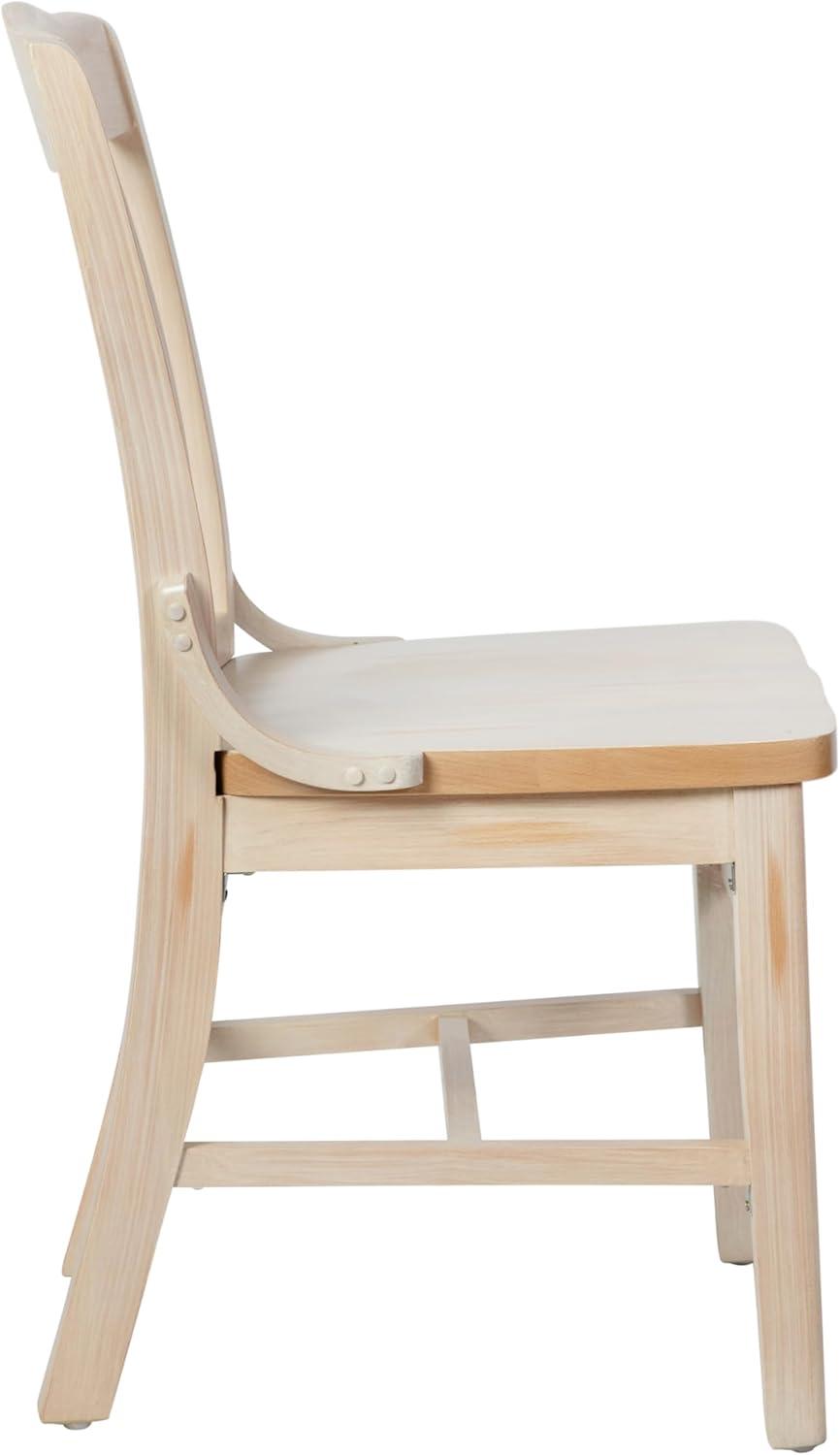 imageFlash Furniture Hercules School House Back Metal Restaurant Chair Antique White Wood Seat Black FrameAntique White