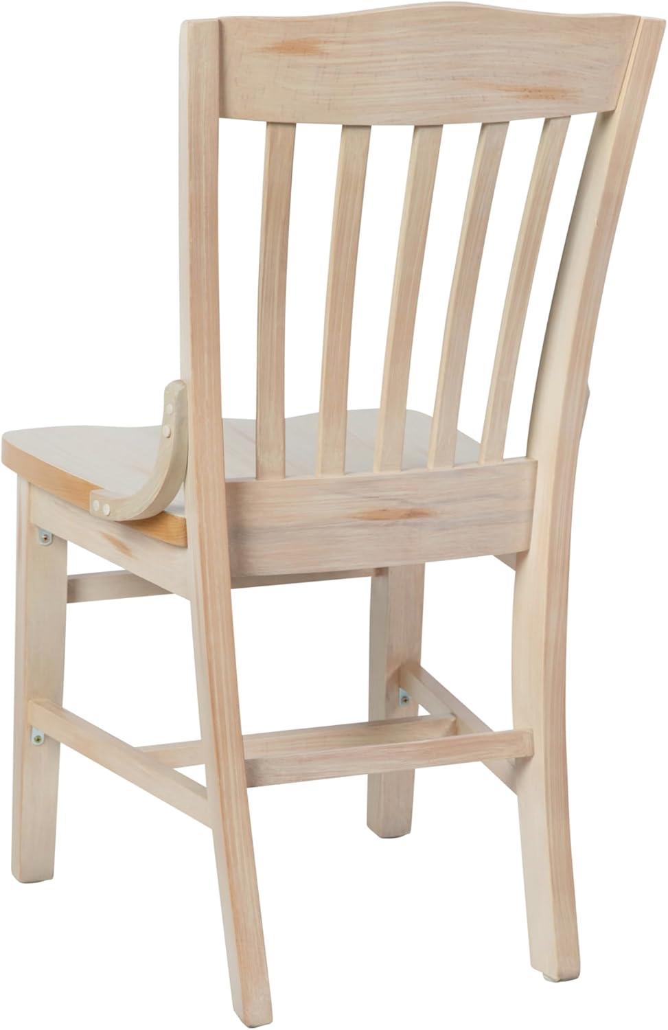 imageFlash Furniture Hercules School House Back Metal Restaurant Chair Antique White Wood Seat Black FrameAntique White