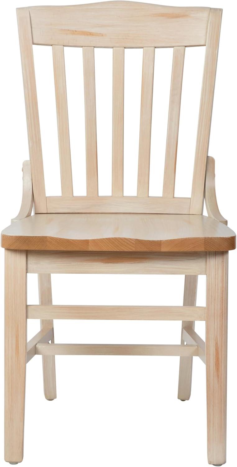 imageFlash Furniture Hercules School House Back Metal Restaurant Chair Antique White Wood Seat Black FrameAntique White