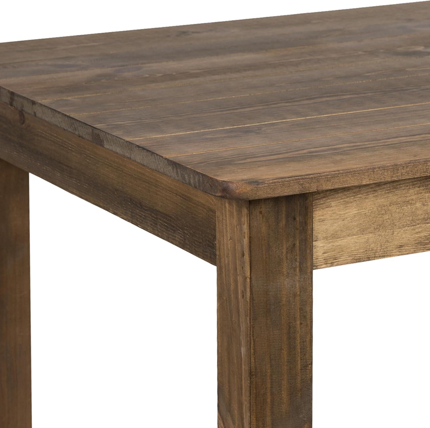 imageFlash Furniture Hercules Series 60quot x 38quot Rectangular Rustic Solid Pine Restaurant Table Antique Farmhouse Dining Table for Kitchens and RestaurantsAntique Rustic
