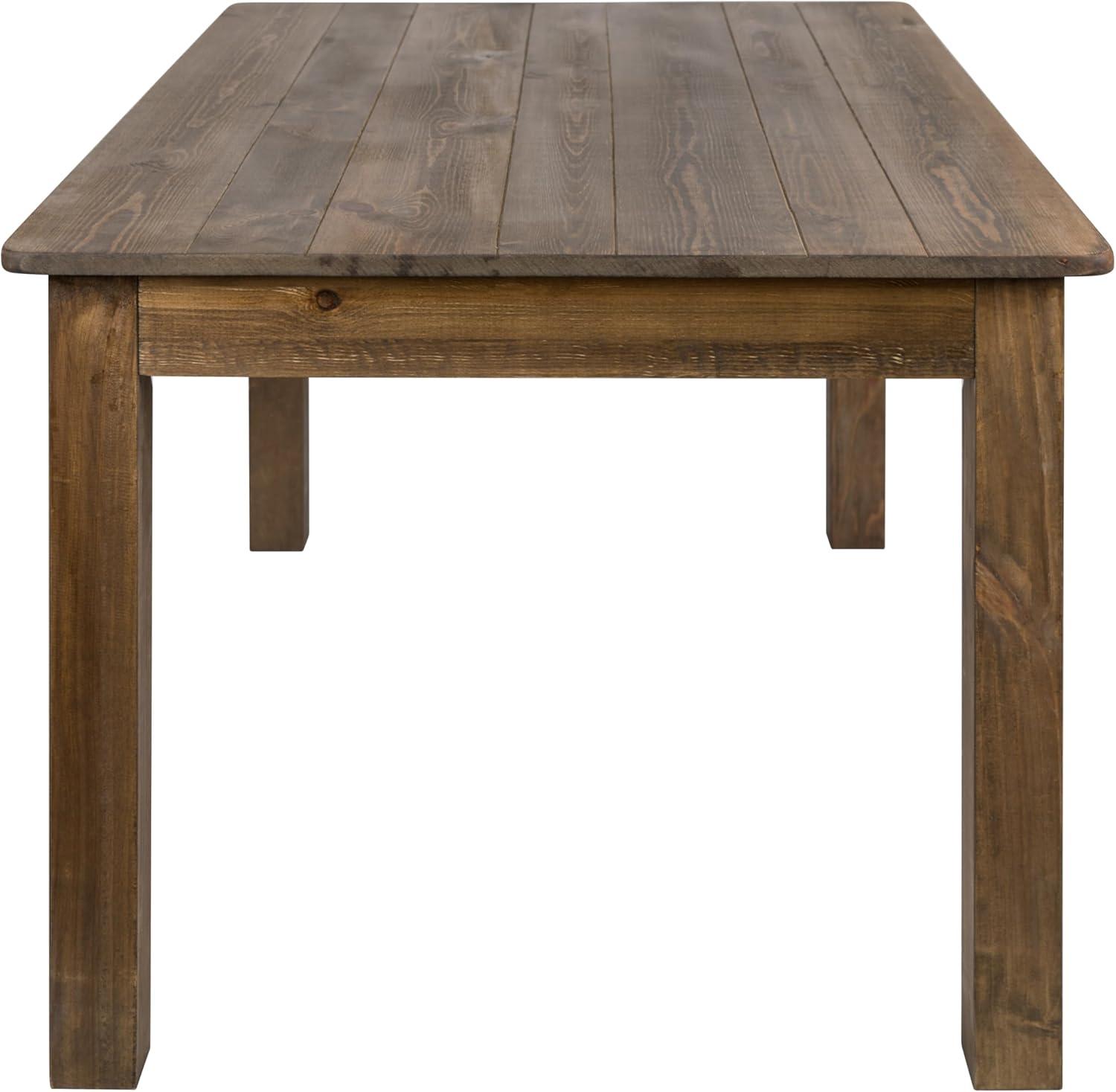 imageFlash Furniture Hercules Series 60quot x 38quot Rectangular Rustic Solid Pine Restaurant Table Antique Farmhouse Dining Table for Kitchens and RestaurantsAntique Rustic