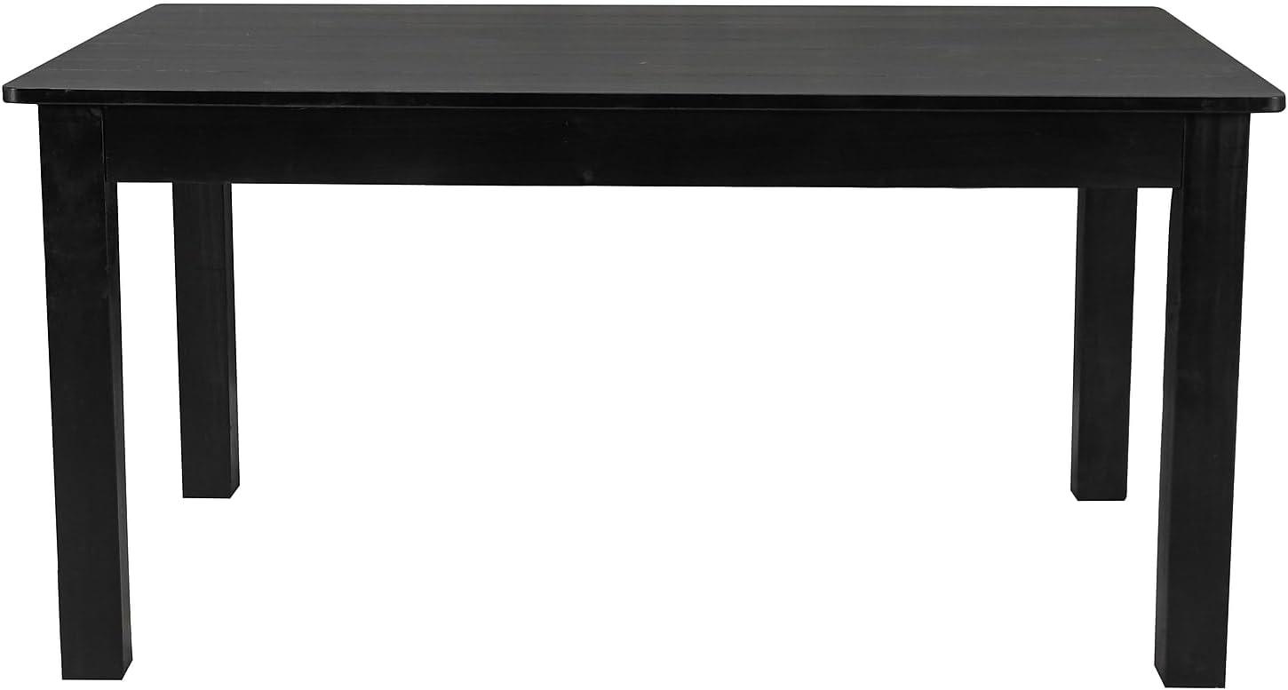 imageFlash Furniture Hercules Series 60quot x 38quot Rectangular Rustic Solid Pine Restaurant Table Antique Farmhouse Dining Table for Kitchens and RestaurantsBlack Wash