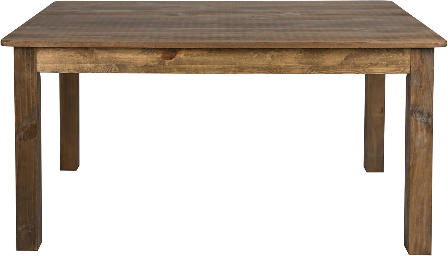 imageFlash Furniture Hercules Series 60quot x 38quot Rectangular Rustic Solid Pine Restaurant Table Antique Farmhouse Dining Table for Kitchens and RestaurantsAntique Rustic