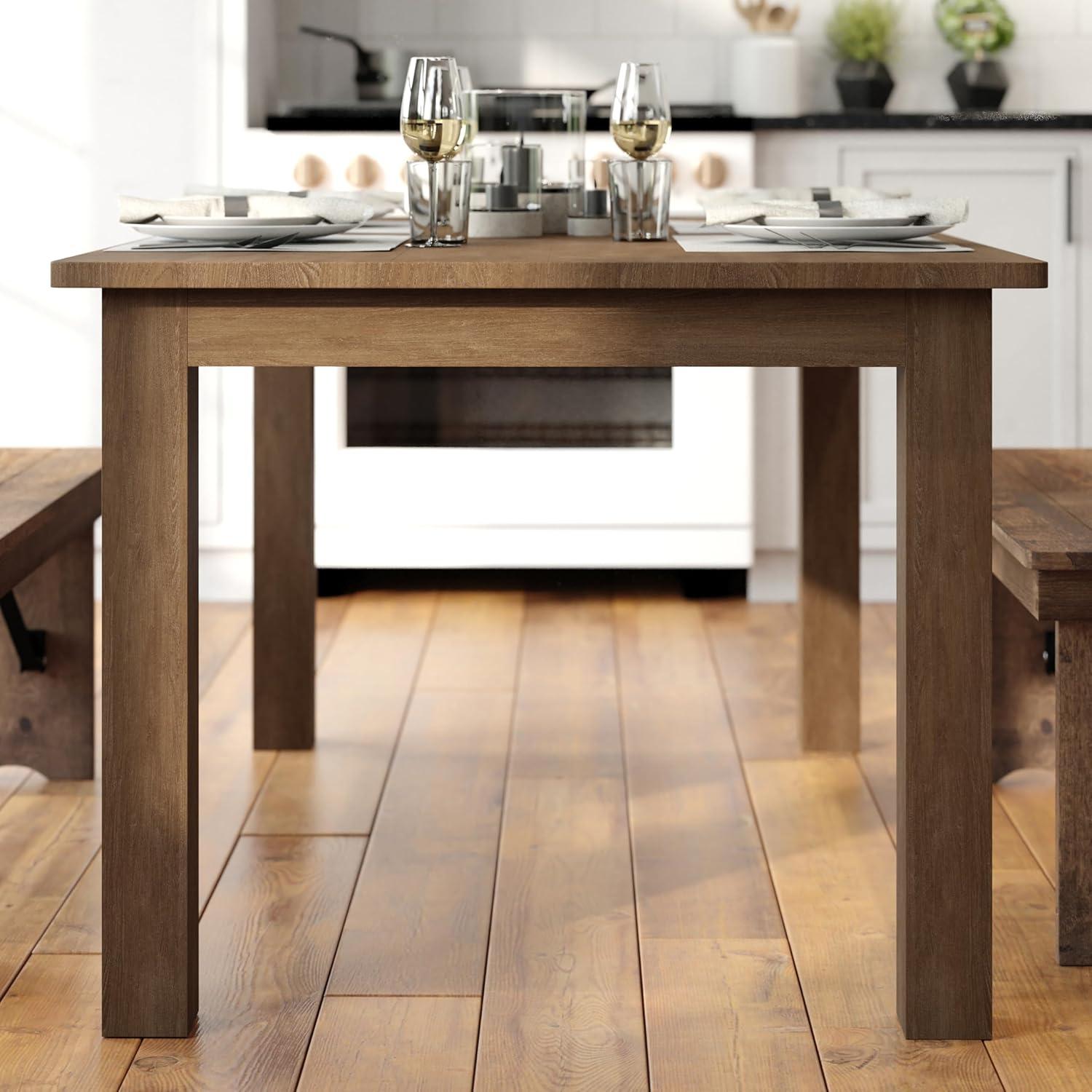 imageFlash Furniture Hercules Series 60quot x 38quot Rectangular Rustic Solid Pine Restaurant Table Antique Farmhouse Dining Table for Kitchens and RestaurantsAntique Rustic