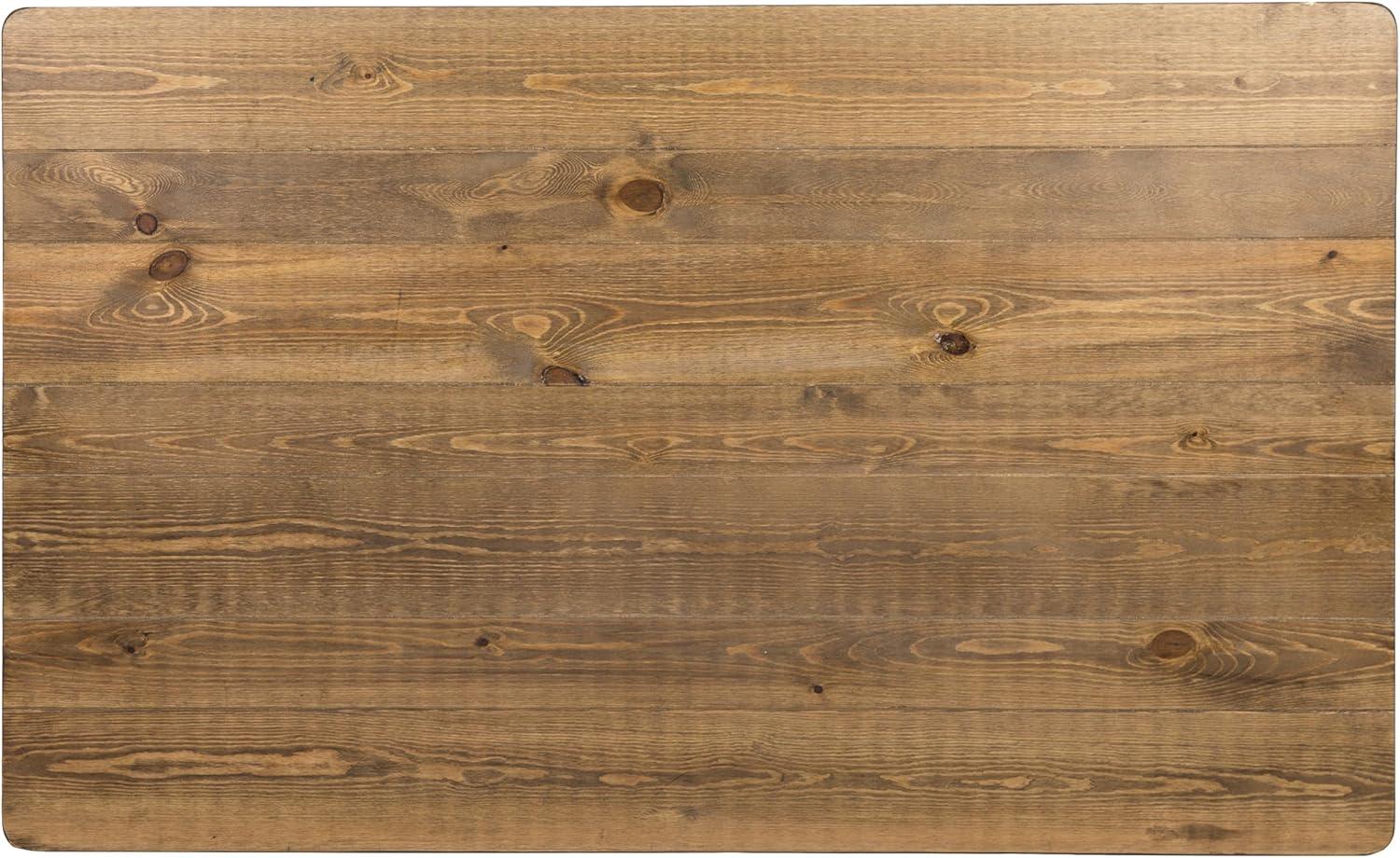 imageFlash Furniture Hercules Series 60quot x 38quot Rectangular Rustic Solid Pine Restaurant Table Antique Farmhouse Dining Table for Kitchens and RestaurantsAntique Rustic