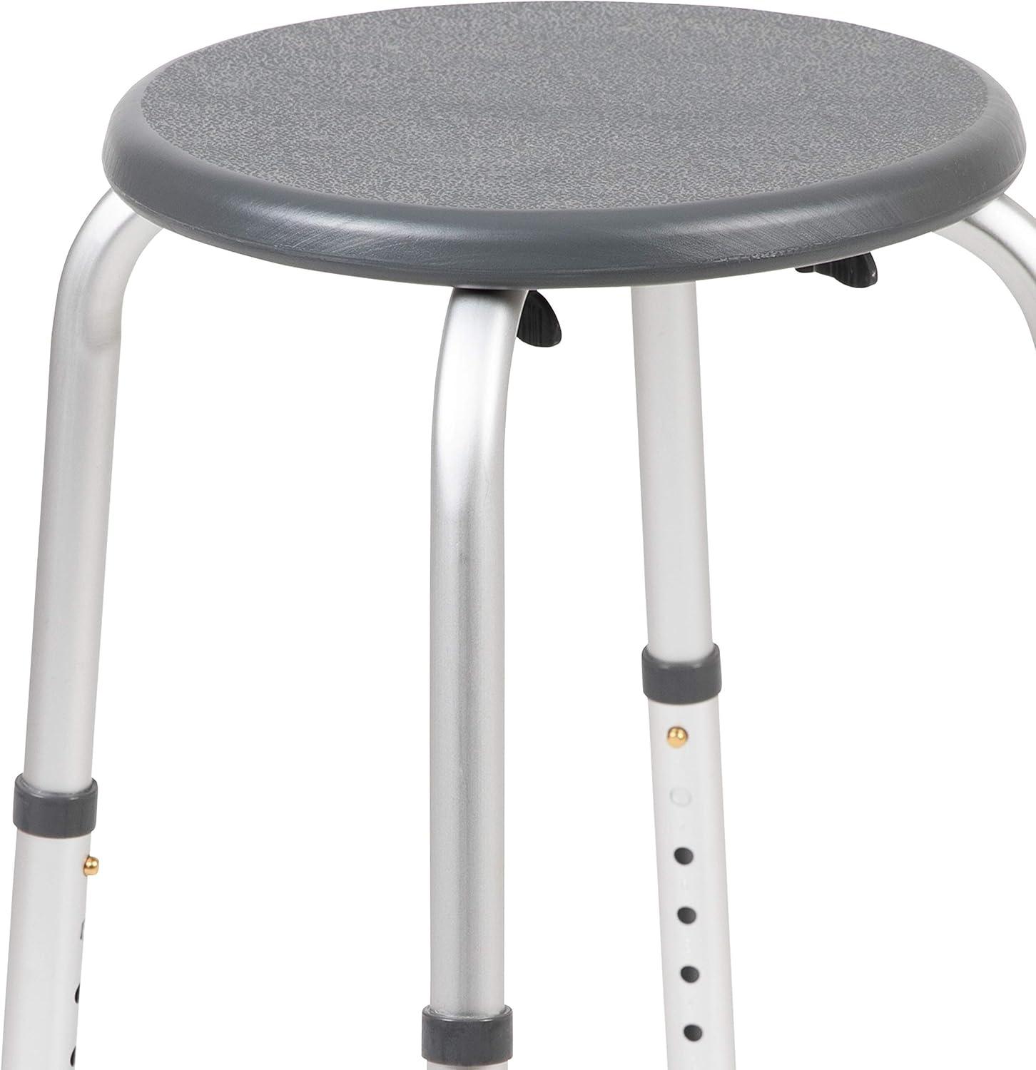 imageFlash Furniture Hercules Series Aluminum Bath and Shower Chair with Adjustable Height AntiSlip Medical Chair 300 lb Static Weight Capacity GrayGray