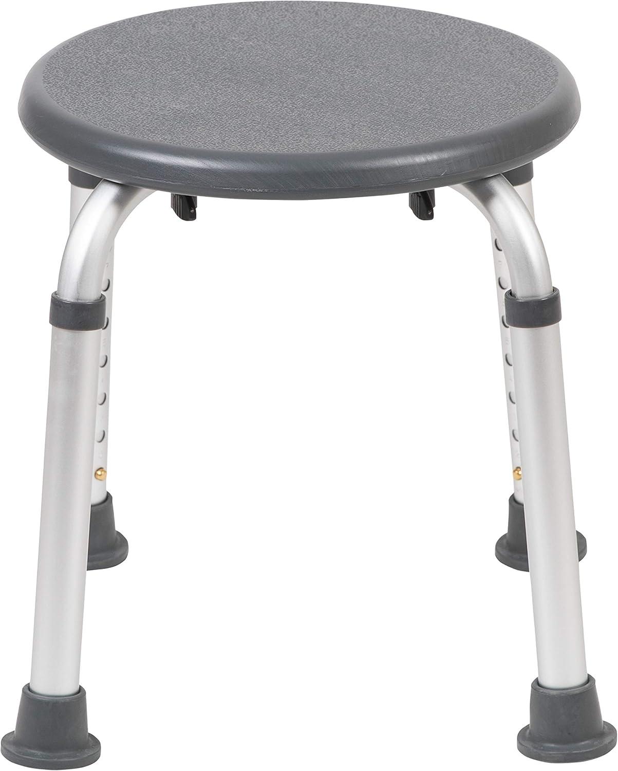 imageFlash Furniture Hercules Series Aluminum Bath and Shower Chair with Adjustable Height AntiSlip Medical Chair 300 lb Static Weight Capacity GrayGray