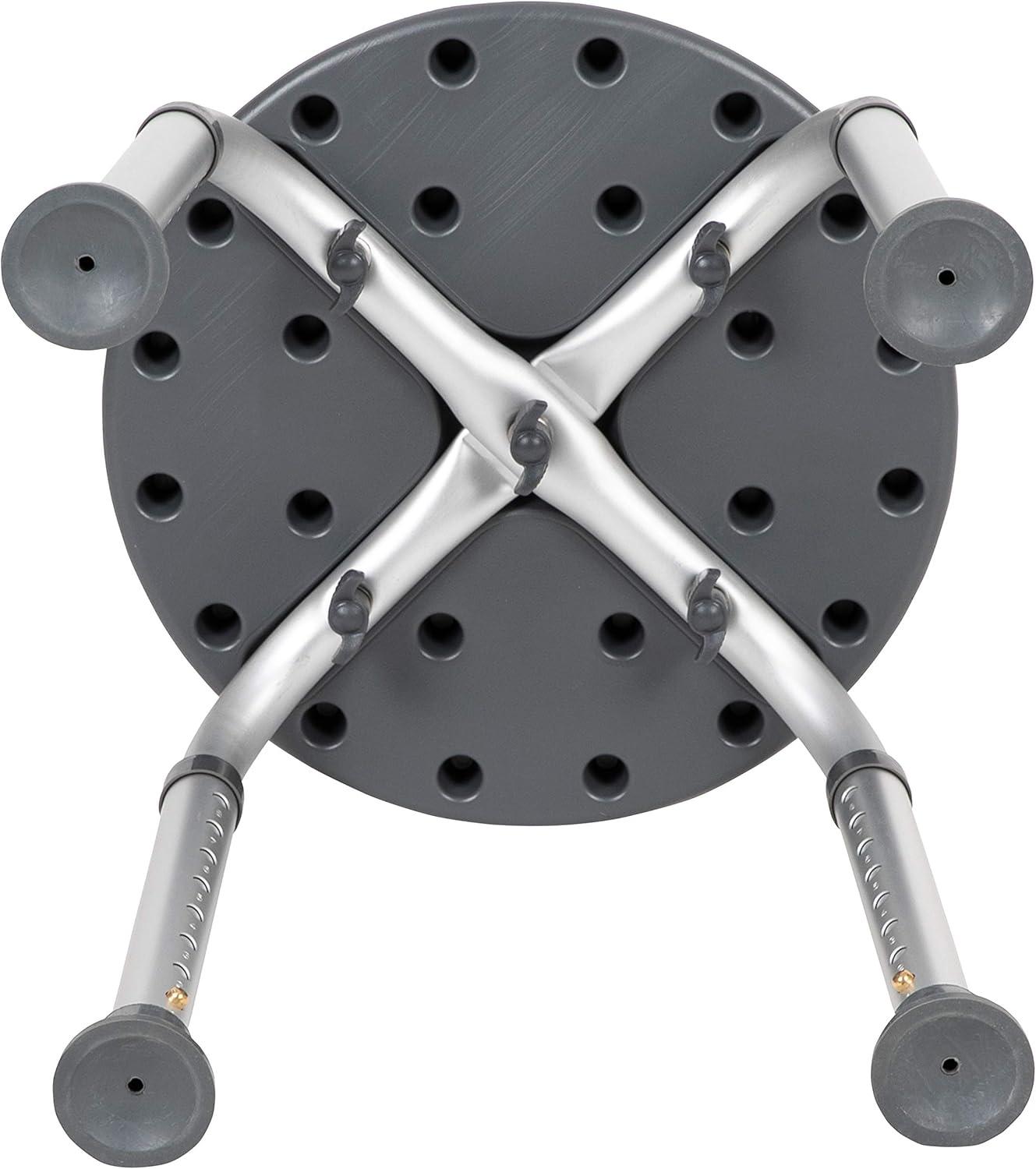 imageFlash Furniture Hercules Series Aluminum Bath and Shower Chair with Adjustable Height AntiSlip Medical Chair 300 lb Static Weight Capacity GrayGray