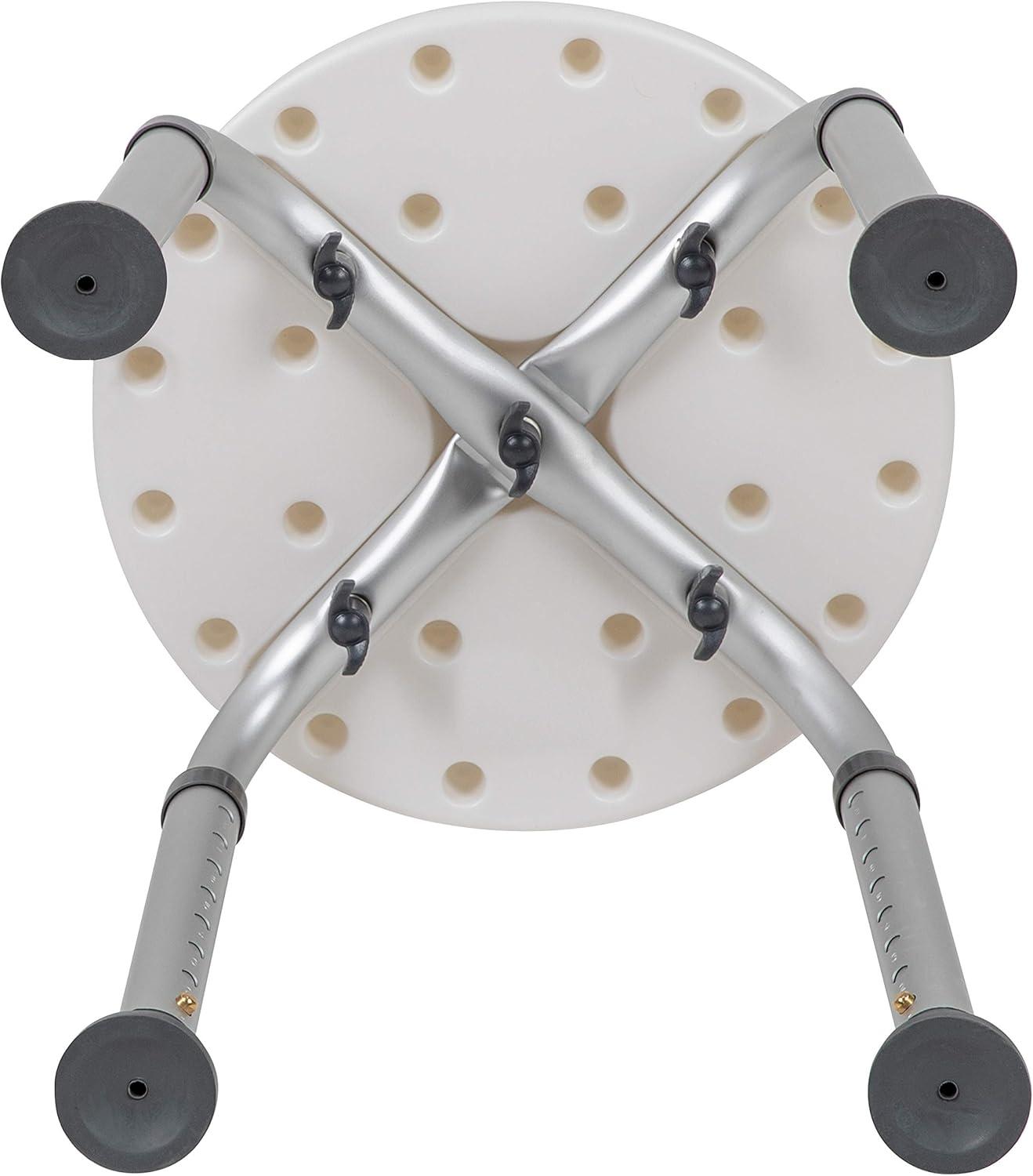 imageFlash Furniture Hercules Series Aluminum Bath and Shower Chair with Adjustable Height AntiSlip Medical Chair 300 lb Static Weight Capacity GrayWhite