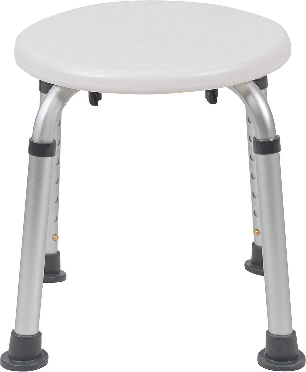 imageFlash Furniture Hercules Series Aluminum Bath and Shower Chair with Adjustable Height AntiSlip Medical Chair 300 lb Static Weight Capacity GrayWhite