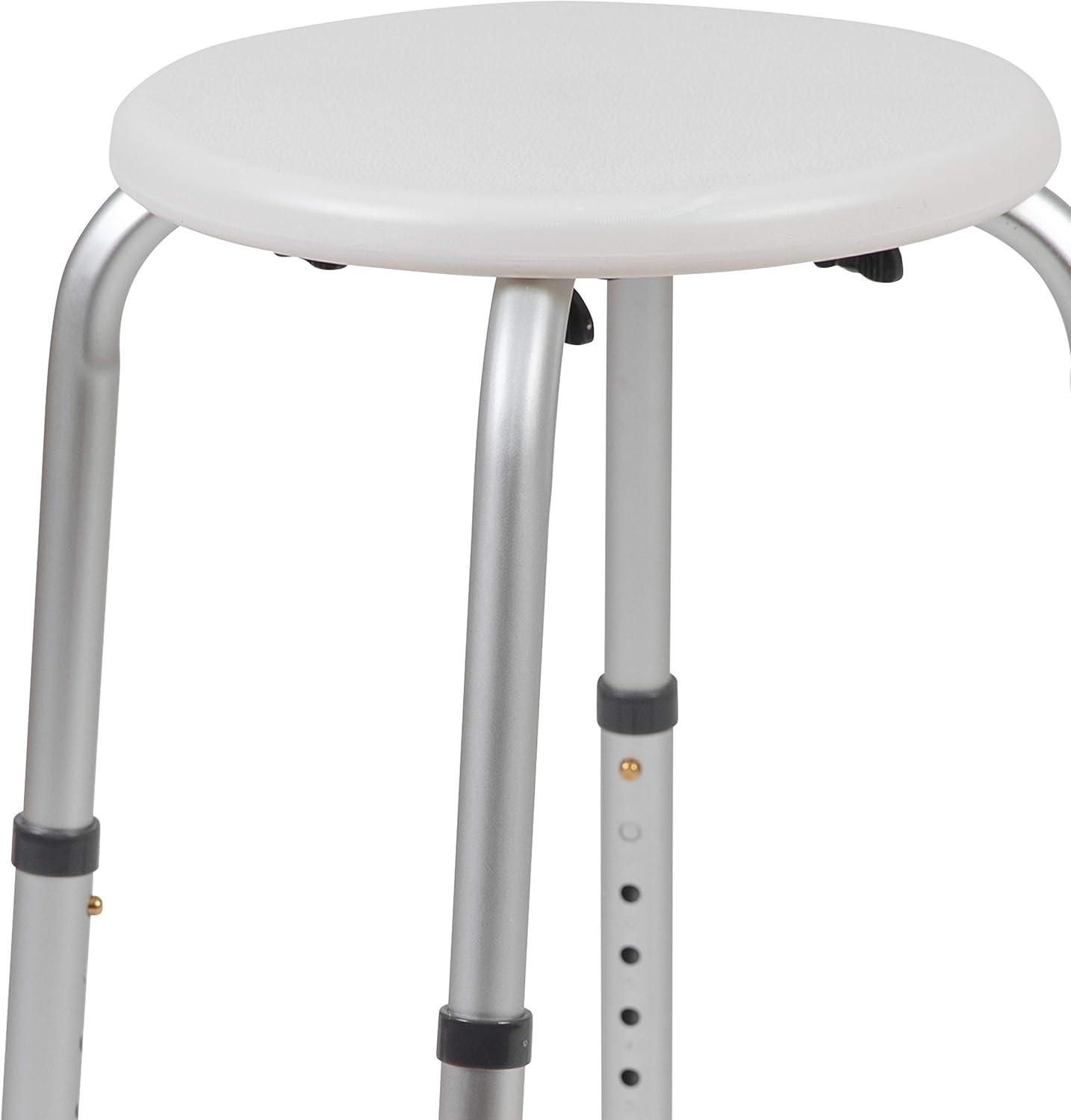 imageFlash Furniture Hercules Series Aluminum Bath and Shower Chair with Adjustable Height AntiSlip Medical Chair 300 lb Static Weight Capacity GrayWhite