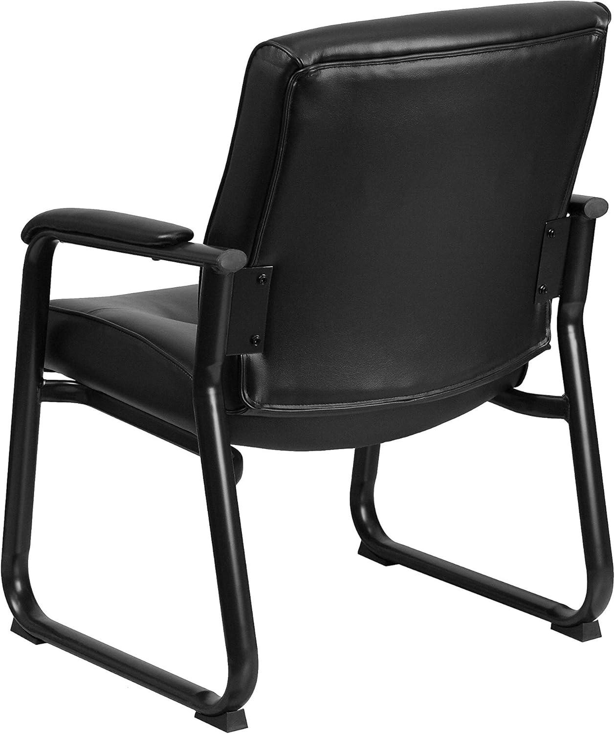 imageFlash Furniture Hercules Series Big ampamp Tall LeatherSoft Executive Side Reception Chair Padded Lobby Chair with 500lb Static Weight Capacity BlackChair