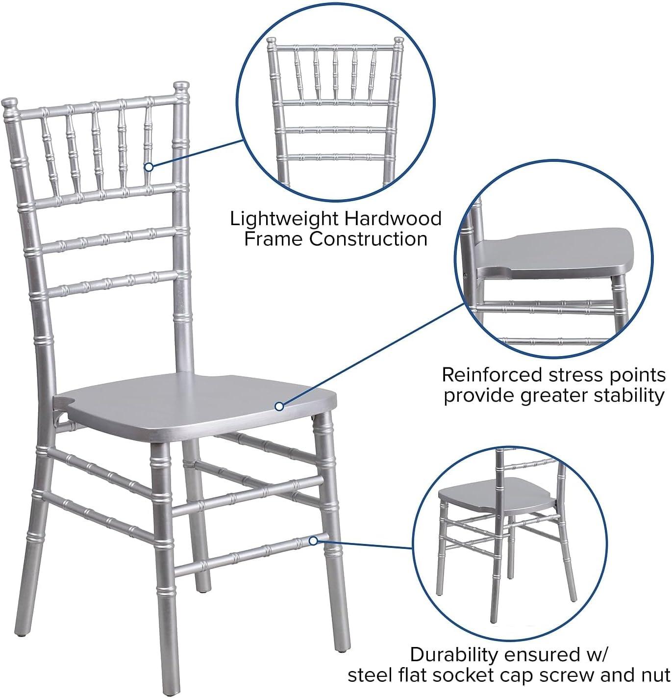 imageFlash Furniture Hercules Series Chiavari Chair for Formal Events and Banquets CommercialResidential AllOccasion Event Chair WhiteSilver