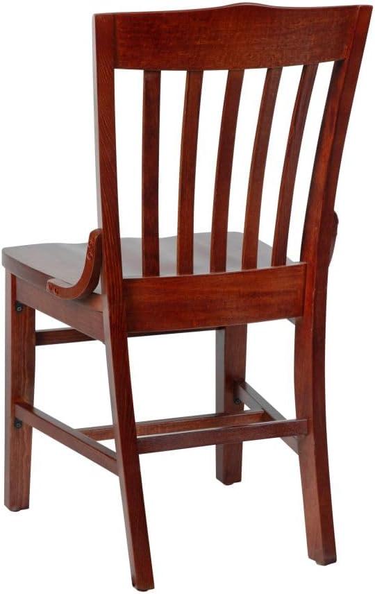 imageFlash Furniture Hercules Series School House Back Mahogany Wood Dining Chair Traditional Elegant Wood Restaurant Chair Walnut WoodMahogany