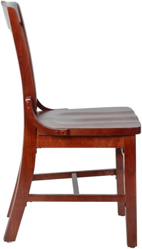 imageFlash Furniture Hercules Series School House Back Mahogany Wood Dining Chair Traditional Elegant Wood Restaurant Chair Walnut WoodMahogany