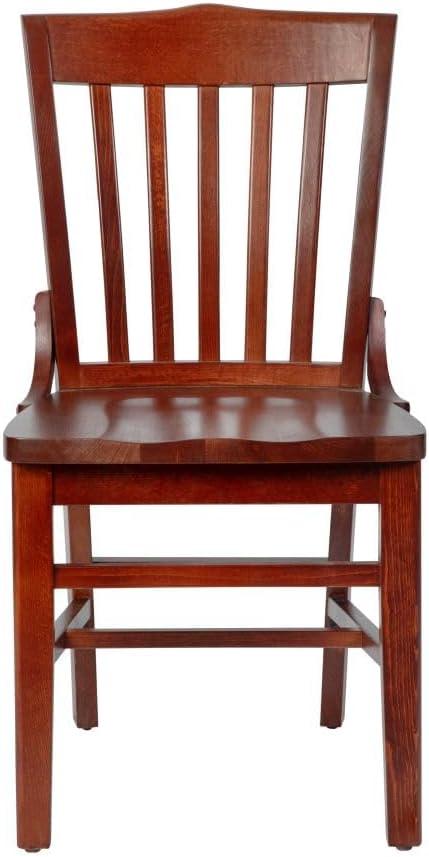 imageFlash Furniture Hercules Series School House Back Mahogany Wood Dining Chair Traditional Elegant Wood Restaurant Chair Walnut WoodMahogany