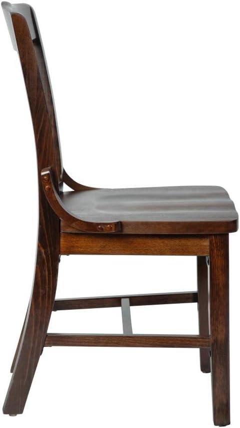 imageFlash Furniture Hercules Series School House Back Mahogany Wood Dining Chair Traditional Elegant Wood Restaurant Chair Walnut WoodWalnut
